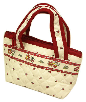 Provence pattern Mini tote bags (Calissons. white x bordeaux)